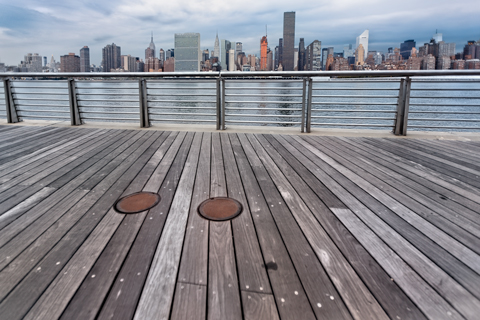 NYC Skyline from boardwalk in Long Island City